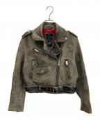 DIESELディーゼル）の古着「ライダースジャケット」｜グレー
