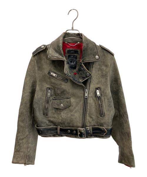 DIESEL（ディーゼル）DIESEL (ディーゼル) ライダースジャケット グレー サイズ:XSの古着・服飾アイテム