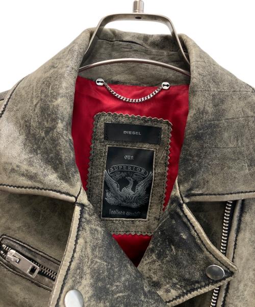 DIESEL（ディーゼル）DIESEL (ディーゼル) ライダースジャケット グレー サイズ:XSの古着・服飾アイテム