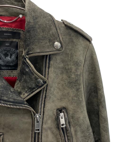 DIESEL（ディーゼル）DIESEL (ディーゼル) ライダースジャケット グレー サイズ:XSの古着・服飾アイテム