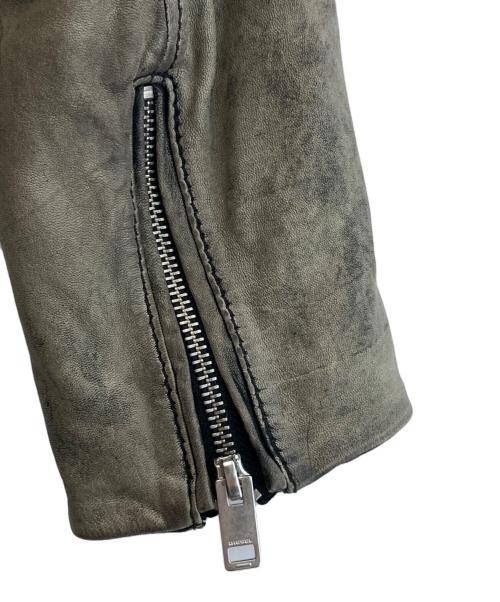 DIESEL（ディーゼル）DIESEL (ディーゼル) ライダースジャケット グレー サイズ:XSの古着・服飾アイテム