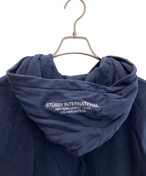 stussy（ステューシー）stussy (ステューシー) プルオーバーパーカー ネイビー×ピンク サイズ:Ｍの古着・服飾アイテム