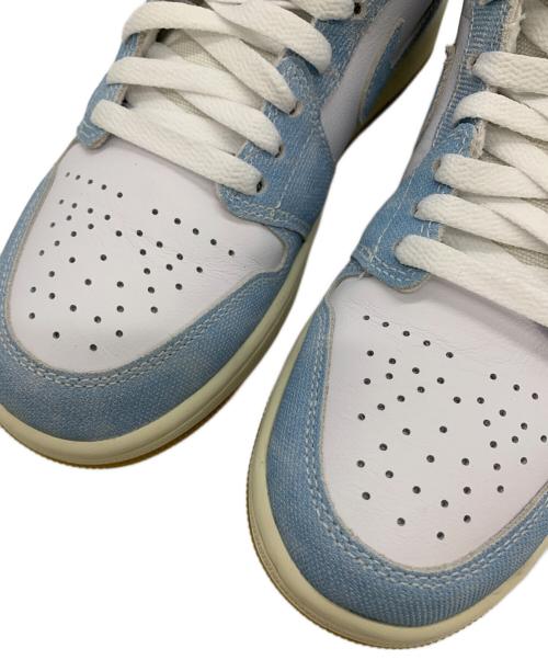 NIKE（ナイキ）NIKE (ナイキ) AIR JORDAN 1 MID SE ホワイト×スカイブルー サイズ:25の古着・服飾アイテム