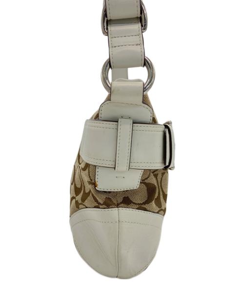 COACH（コーチ）COACH (コーチ) ハンドバッグ シグネチャー ベージュ×ホワイトの古着・服飾アイテム