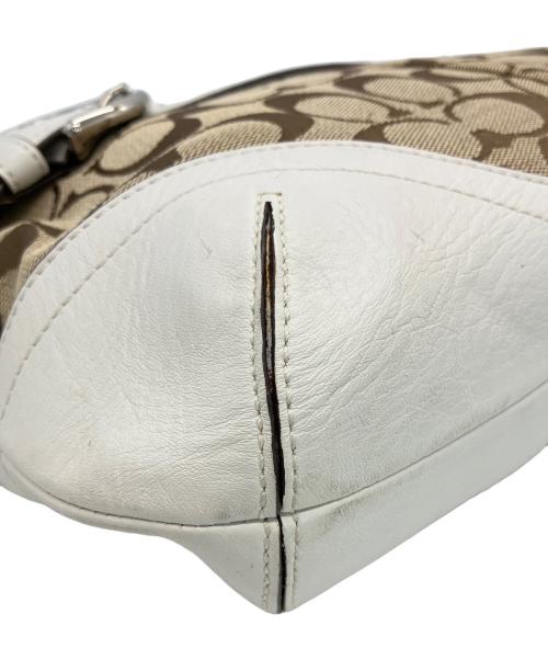 COACH（コーチ）COACH (コーチ) ハンドバッグ シグネチャー ベージュ×ホワイトの古着・服飾アイテム