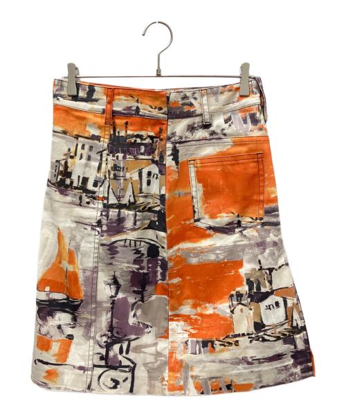 PRADA（プラダ）PRADA (プラダ) ミディスカート オレンジ×パープル サイズ:42の古着・服飾アイテム
