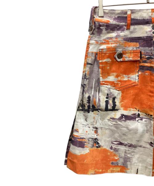 PRADA（プラダ）PRADA (プラダ) ミディスカート オレンジ×パープル サイズ:42の古着・服飾アイテム