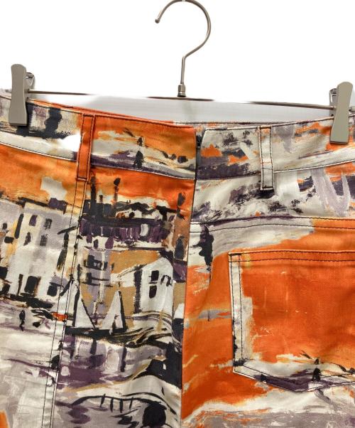 PRADA（プラダ）PRADA (プラダ) ミディスカート オレンジ×パープル サイズ:42の古着・服飾アイテム