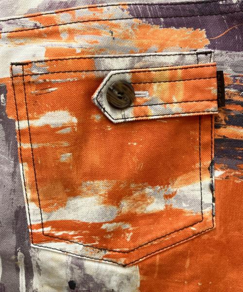 PRADA（プラダ）PRADA (プラダ) ミディスカート オレンジ×パープル サイズ:42の古着・服飾アイテム