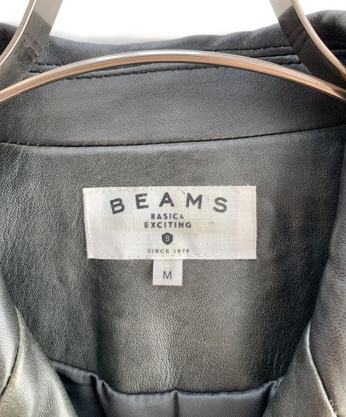 BEAMS（ビームス）BEAMS (ビームス) シングルライダースジャケット ブラック サイズ:Ｍの古着・服飾アイテム