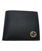 GUCCIグッチ）の古着「インターロッキングG 2つ折り財布」｜ブラック×イエロー