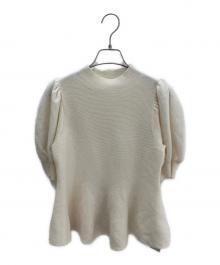 CELFORD（セルフォード）の古着「CELFORD(セルフォード)カシミヤペプラムニットプルオーバー」｜アイボリー
