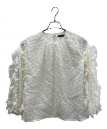 TSURU by MARIKO OIKAWA（ツルバイマリコオイカワ）の古着「ギャザースリットブラウス」｜ホワイト