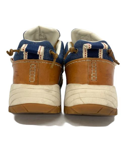 POLO RALPH LAUREN（ポロ・ラルフローレン）POLO RALPH LAUREN (ポロ・ラルフローレン) レザースニーカー ブルー×ブラウン サイズ:25.5の古着・服飾アイテム