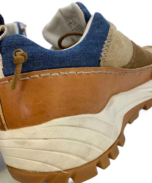 POLO RALPH LAUREN（ポロ・ラルフローレン）POLO RALPH LAUREN (ポロ・ラルフローレン) レザースニーカー ブルー×ブラウン サイズ:25.5の古着・服飾アイテム