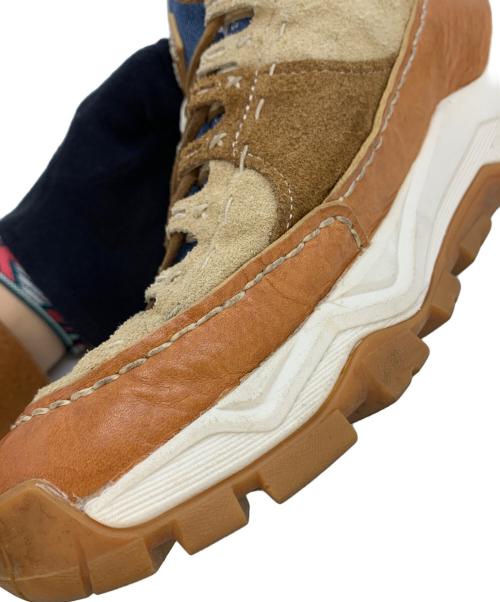 POLO RALPH LAUREN（ポロ・ラルフローレン）POLO RALPH LAUREN (ポロ・ラルフローレン) レザースニーカー ブルー×ブラウン サイズ:25.5の古着・服飾アイテム