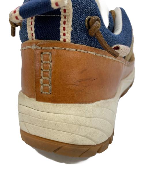 POLO RALPH LAUREN（ポロ・ラルフローレン）POLO RALPH LAUREN (ポロ・ラルフローレン) レザースニーカー ブルー×ブラウン サイズ:25.5の古着・服飾アイテム