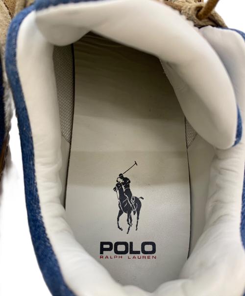 POLO RALPH LAUREN（ポロ・ラルフローレン）POLO RALPH LAUREN (ポロ・ラルフローレン) レザースニーカー ブルー×ブラウン サイズ:25.5の古着・服飾アイテム