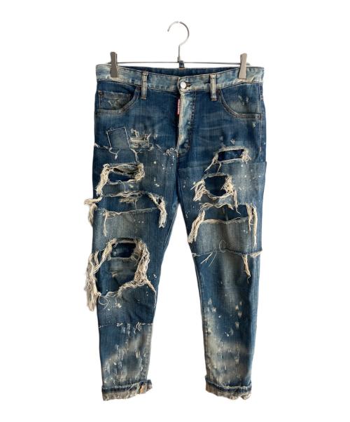 DSQUARED2（ディースクエアード）DSQUARED2 (ディースクエアード) ダメージジーンズ ブルー サイズ:46の古着・服飾アイテム