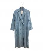 l’heritage martiniqueレリタージュ マルティニーク）の古着「l’heritage martinique(レリタージュ マルティニーク)リヨセルコットンデニムダブルブレストコートA0351FC」｜スカイブルー