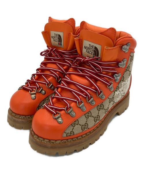 THE NORTH FACE（ザ ノース フェイス）THE NORTH FACE (ザ ノース フェイス) GUCCI (グッチ) トレッキングブーツ ベージュ×オレンジ サイズ:38の古着・服飾アイテム