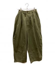 HARVESTY（ハーベスティー）の古着「ワイドパンツ」｜カーキ