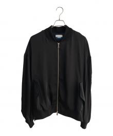MAISON SPECIAL（メゾンスペシャル）の古着「MAISON SPECIAL(メゾンスペシャル)Stretch Satin Prime-Over MA-1 Bomber Jacket」｜ブラック