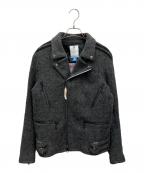 adidas×Harris Tweed×NEIGHBORHOODアディダス×ハリスツイード×ネイバーフッド）の古着「ダブルライダースジャケット」｜ブラック