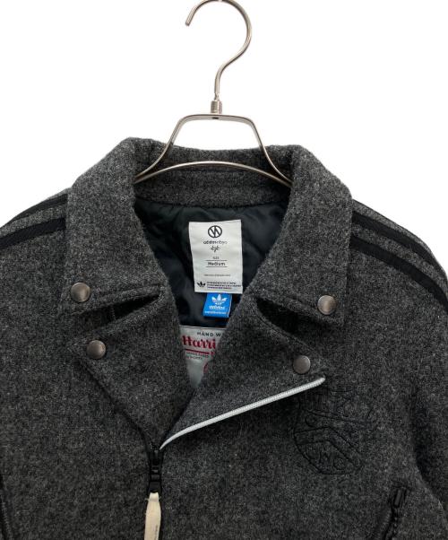 adidas（アディダス）adidas (アディダス) Harris Tweed (ハリスツイード) NEIGHBORHOOD (ネイバーフッド) ダブルライダースジャケット ブラック サイズ:Ｍの古着・服飾アイテム