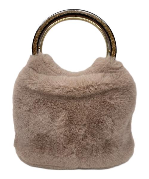 Kate Spade（ケイトスペード）Kate Spade (ケイトスペード) ファーハンドバッグ ピンクベージュの古着・服飾アイテム