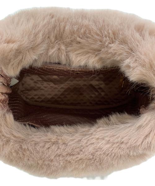 Kate Spade（ケイトスペード）Kate Spade (ケイトスペード) ファーハンドバッグ ピンクベージュの古着・服飾アイテム