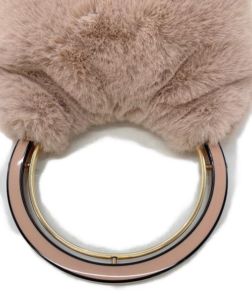 Kate Spade（ケイトスペード）Kate Spade (ケイトスペード) ファーハンドバッグ ピンクベージュの古着・服飾アイテム