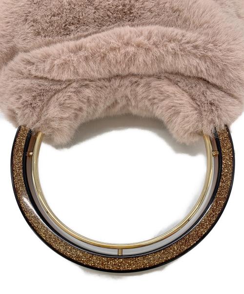 Kate Spade（ケイトスペード）Kate Spade (ケイトスペード) ファーハンドバッグ ピンクベージュの古着・服飾アイテム