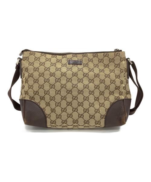 GUCCI（グッチ）GUCCI (グッチ) ショルダーバッグ ベージュ×ブラウンの古着・服飾アイテム