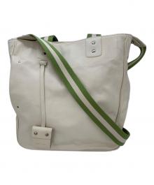 BALLY（バリー）の古着「2WAYバッグ」｜ホワイト×ライトグリーン