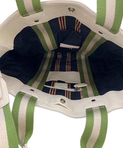 BALLY（バリー）BALLY (バリー) 2WAYバッグ ホワイト×ライトグリーンの古着・服飾アイテム