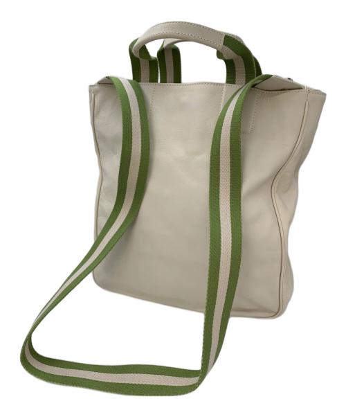 BALLY（バリー）BALLY (バリー) 2WAYバッグ ホワイト×ライトグリーンの古着・服飾アイテム