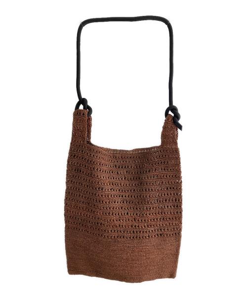 MAISON N.H PARIS（メゾン・エヌ・アッシュ・パリ）MAISON N.H PARIS (メゾン・エヌ・アッシュ・パリ) 編み込みショルダーバッグ ブラウンの古着・服飾アイテム