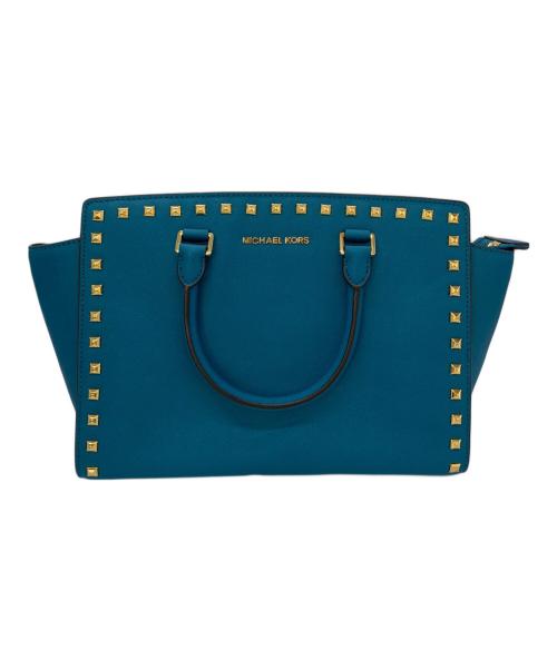 MICHAEL KORS（マイケル・コース）MICHAEL KORS (マイケル・コース) スタッズ2WAYショルダーバッグ ブルーの古着・服飾アイテム