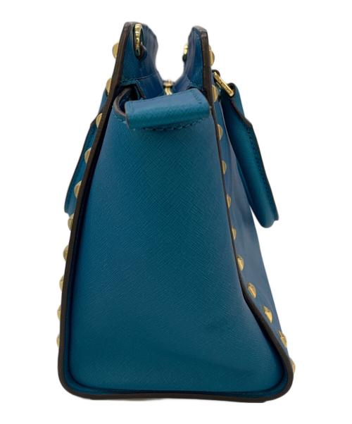 MICHAEL KORS（マイケル・コース）MICHAEL KORS (マイケル・コース) スタッズ2WAYショルダーバッグ ブルーの古着・服飾アイテム