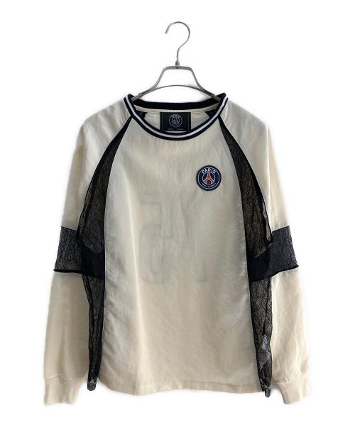 :ETHR OF（イーサオブ）:ETHR OF (イーサオブ) SATINxLACE GAME TOPS ベージュ サイズ:Ｓの古着・服飾アイテム