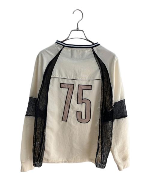 :ETHR OF（イーサオブ）:ETHR OF (イーサオブ) SATINxLACE GAME TOPS ベージュ サイズ:Ｓの古着・服飾アイテム