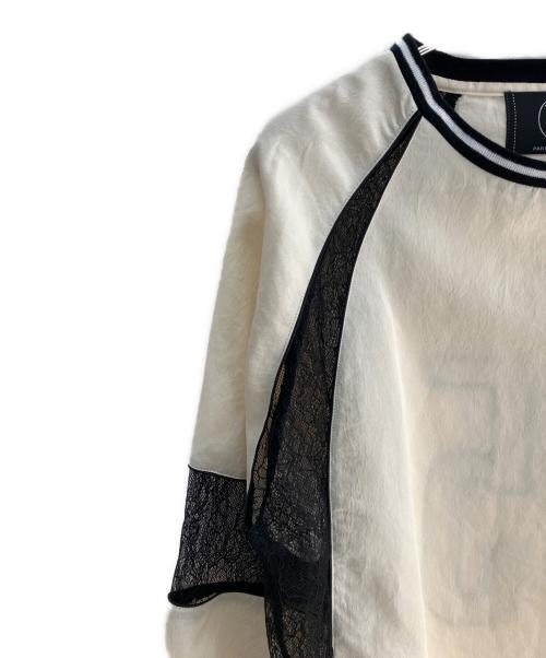 :ETHR OF（イーサオブ）:ETHR OF (イーサオブ) SATINxLACE GAME TOPS ベージュ サイズ:Ｓの古着・服飾アイテム