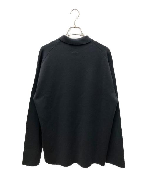 BATONER（バトナ―）BATONER (バトナ―) 32G SMOOTH WOOL POLO HALF ZIP ブラック サイズ:Lの古着・服飾アイテム