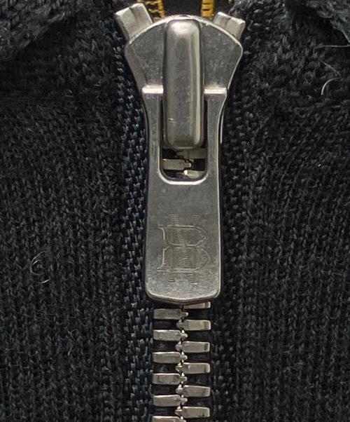 BATONER（バトナ―）BATONER (バトナ―) 32G SMOOTH WOOL POLO HALF ZIP ブラック サイズ:Lの古着・服飾アイテム