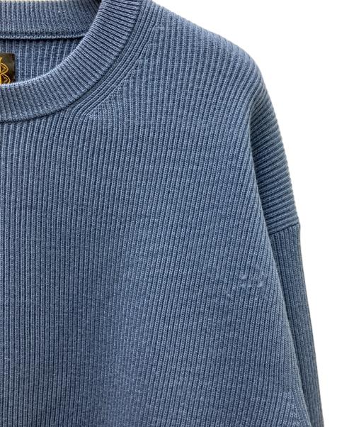 BATONER（バトナ―）BATONER (バトナ―) SUPER HIGH TWIST WOOL CREW NECK ブルー サイズ:Lの古着・服飾アイテム