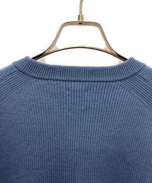BATONER（バトナ―）BATONER (バトナ―) SUPER HIGH TWIST WOOL CREW NECK ブルー サイズ:Lの古着・服飾アイテム