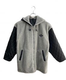 adidas（アディダス）の古着「アームキルティングフリースジャケット」｜グレー×ブラック