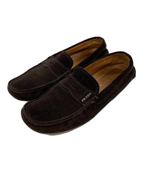 PRADA（プラダ）PRADA (プラダ) ドライビングシューズ ブラウン サイズ:26.5の古着・服飾アイテム