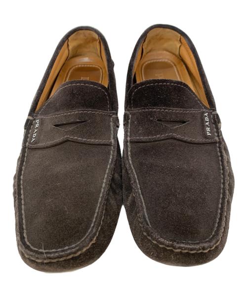 PRADA（プラダ）PRADA (プラダ) ドライビングシューズ ブラウン サイズ:26.5の古着・服飾アイテム